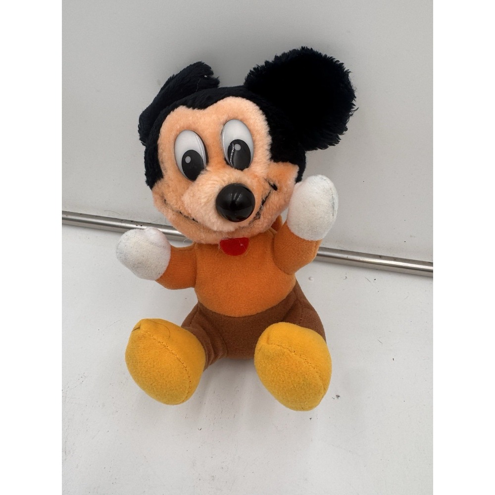 Vtg Disney Mickey Mouse Plush Christmas Carol Tiny Tim Stuffed Animal 7"